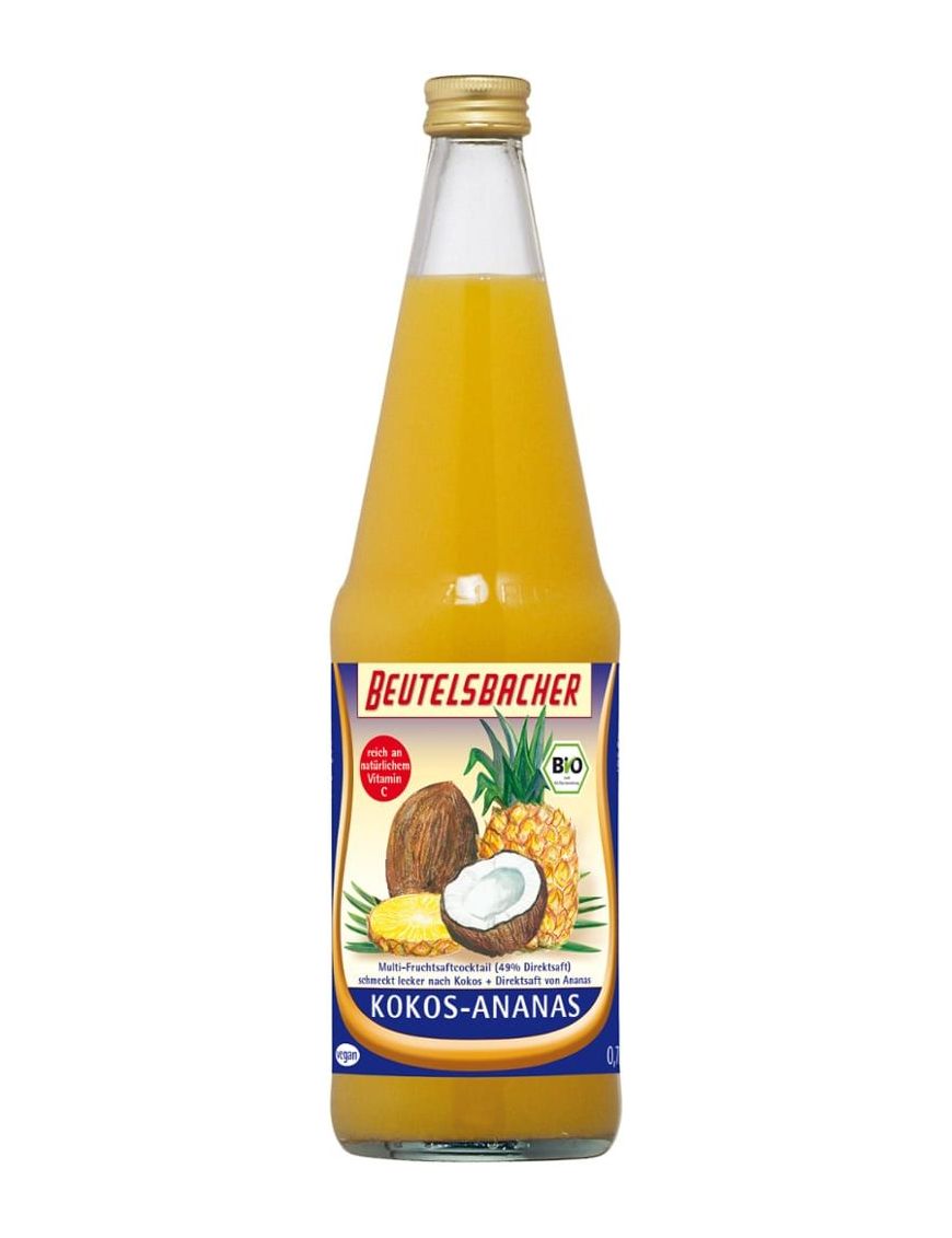 Kokos-Ananas Saft 6 Stück zu 700 ml (Pfandflasche)