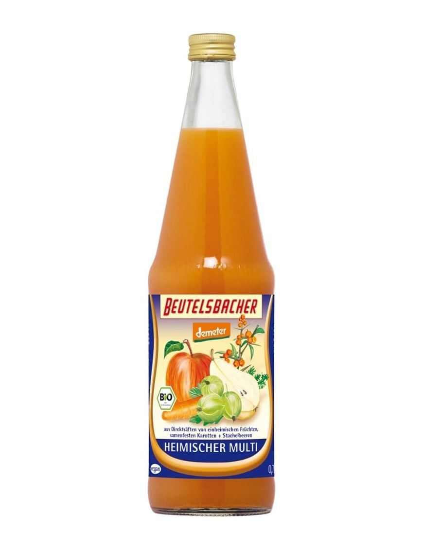 Beutelsbacher - Heimischer Multi Saft 6 Stück zu 700 ml (inkl. Pfand für Flaschen und Kiste)