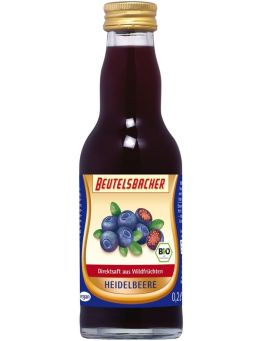 Beutelsbacher - Heidelbeersaft 12 Stück zu 200 ml (inkl. Pfand für Flaschen und Kiste)