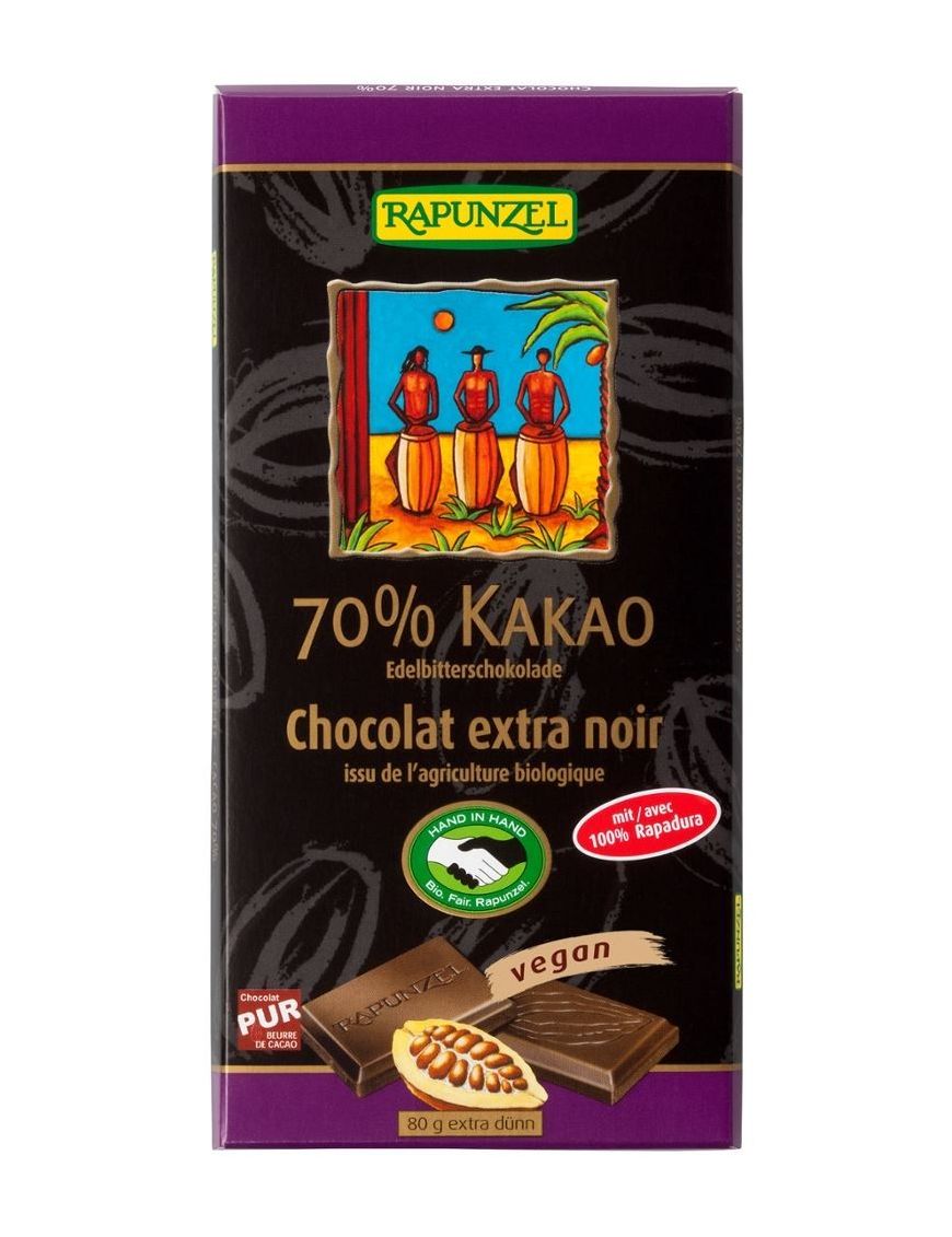 70% Kakao Edelbitterschokolade Rapunzel