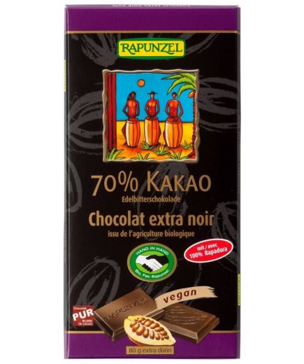70% Kakao Edelbitterschokolade Rapunzel
