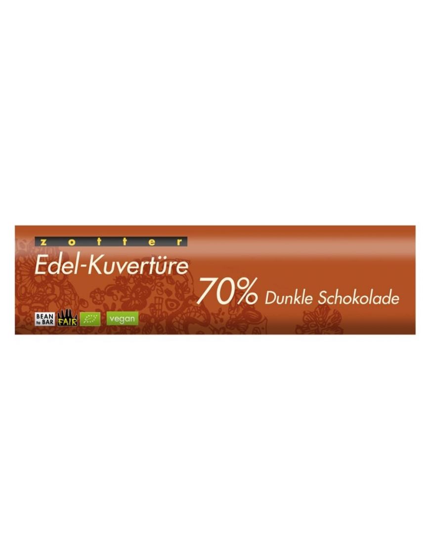 Edel-Kuvertüre 70% Dunkle Schokolade Zotter
