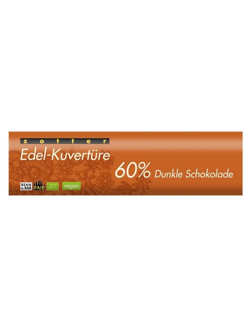 Edel-Kuvertüre 60% Dunkle Schokolade Zotter