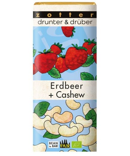drunter & drüber Erdbeer + Cashew Zotter Schokolade