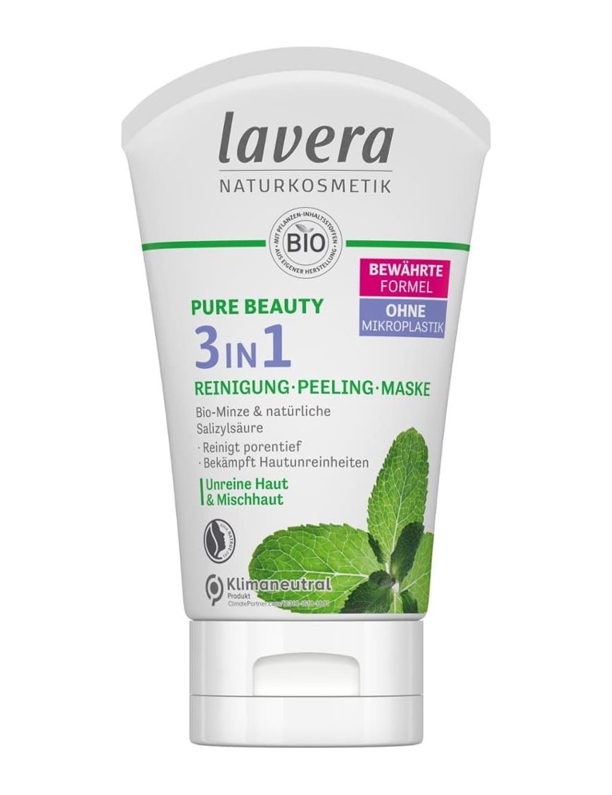 Pure Beauty 3in1 Reinigung-Peeling-Maske Lavera