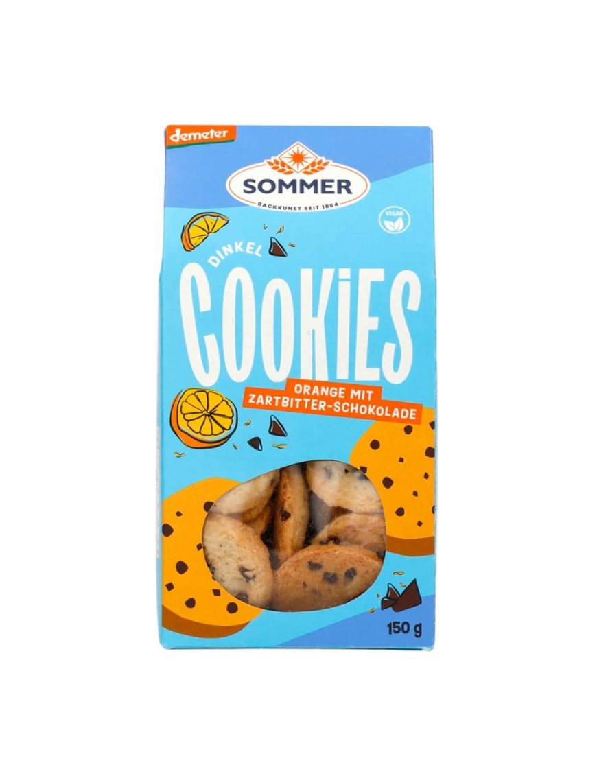 Dinkel Cookies Orange mit Zartbitter Schokolade  Sommer