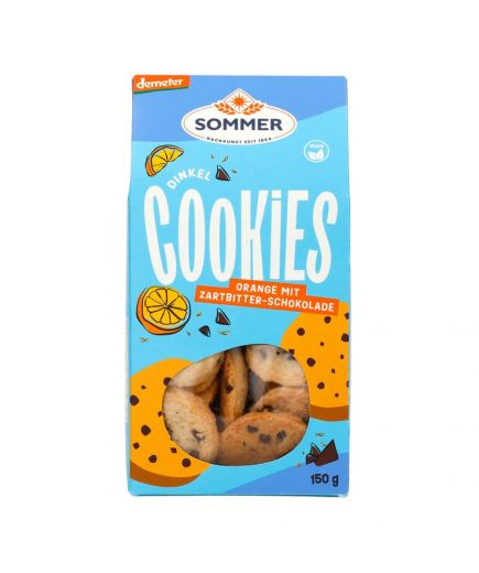 Dinkel Cookies Orange mit Zartbitter Schokolade  Sommer