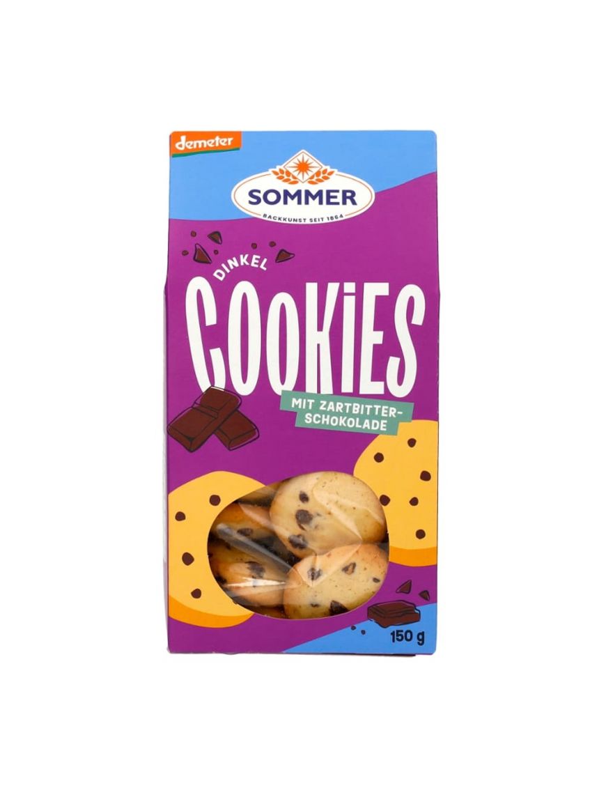 Dinkel Cookies mit Zartbitter Schokolade Sommer
