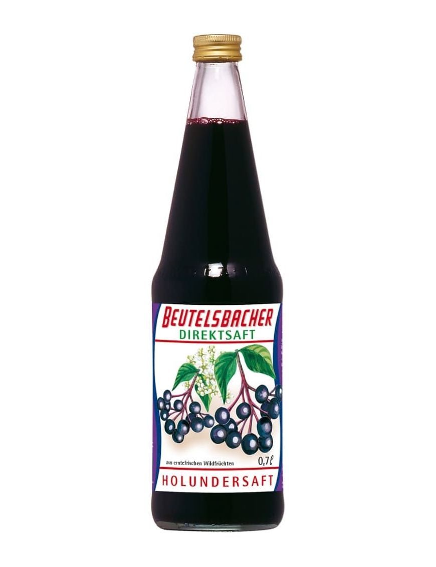 Beutelsbacher - Holundersaft 6 Stück zu 700 ml (inkl. Pfand für Flaschen und Kiste)