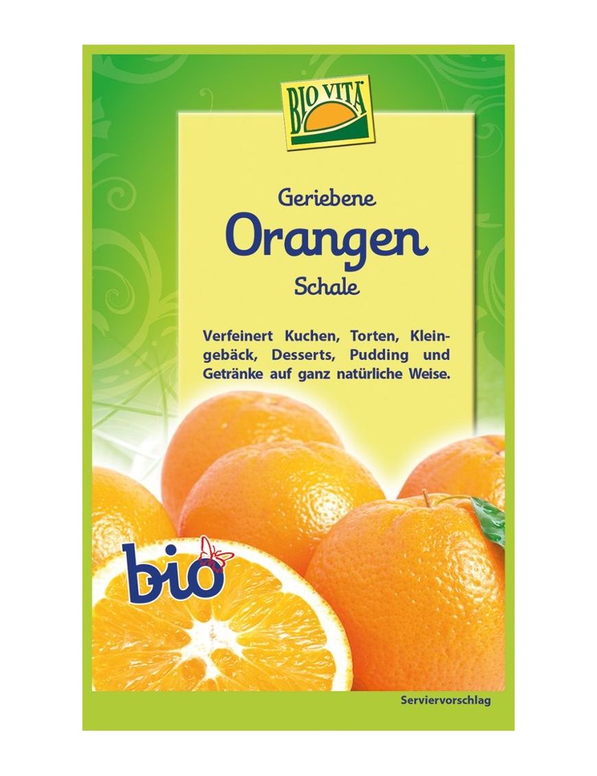 Geriebene Orangen Schale Biovita