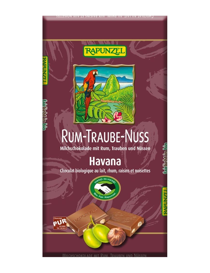 Rum-Trauben-Nuss Schokolade 12 Stück zu 100 g