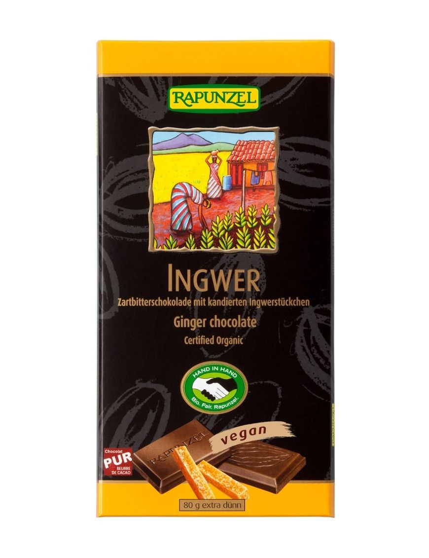 Zartbitter Schokolade Ingwer 55% 12 Stück zu 80 g