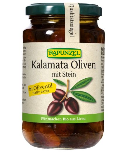 Kalamata Oliven mit Stein in Olivenöl Rapunzel