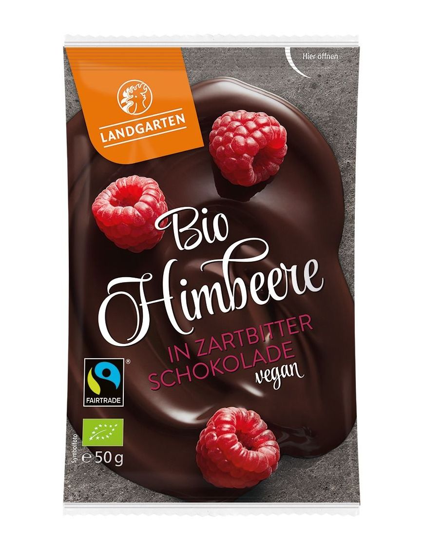 Himbeere in Zartbitter-Schokolade 10 Stück zu 50 g