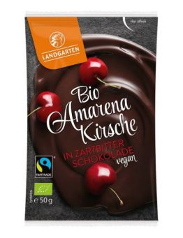 Bio Amarena Kirsche in Zartbitter Schokolade Landgarten