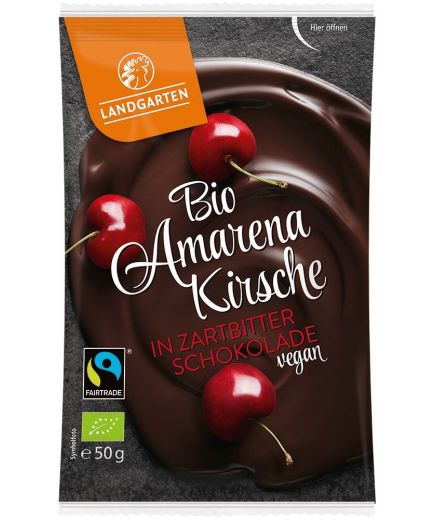 Bio Amarena Kirsche in Zartbitter Schokolade Landgarten