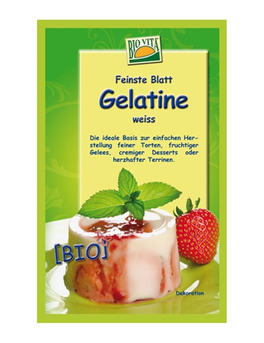 Gelatine weiß Blatt 20 Stück zu 10 g