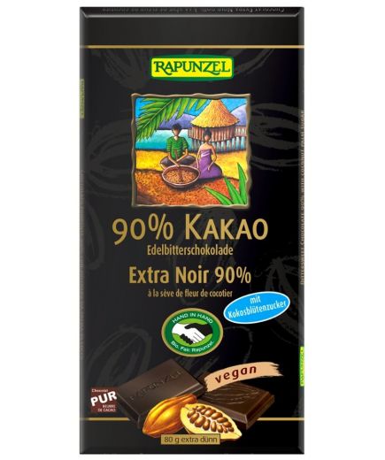 Bitterschokolade 90% Kakao 12 Stück zu 80 g