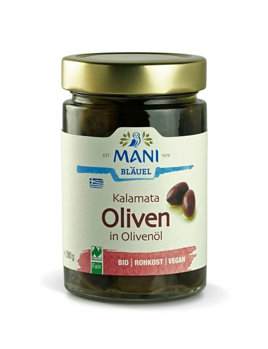 Kalamata Oliven in Öl mit Stein 6 Stück zu 280 g