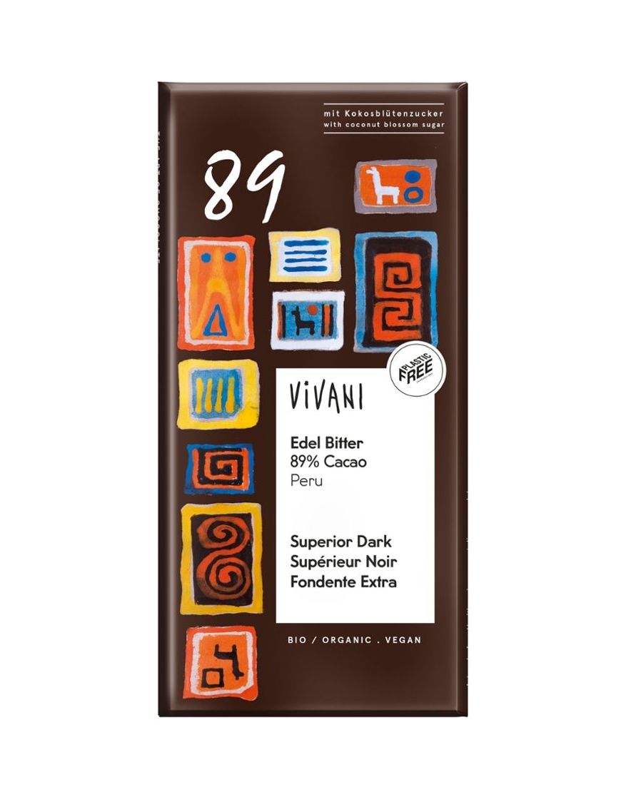 Edelbitter 89% Cacao Peru 10 Stück zu 80 g