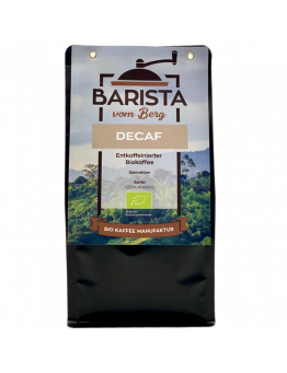 Decaf Entkoffeinierter Biokaffee gemahlen Barista vom Berg