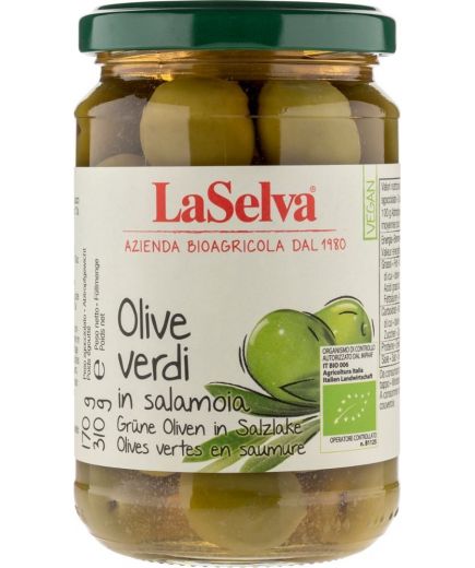 Olive verdi in salamoia Grüne Oliven in Salzlake LaSelva