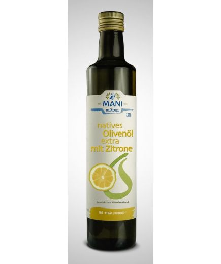 natives Olivenöl extra mit Zitrone Mani