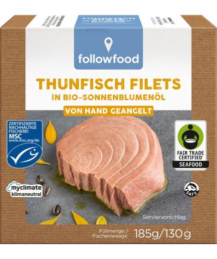Thunfisch Filets in Sonnenblumenöl 8 Stück zu 185 g