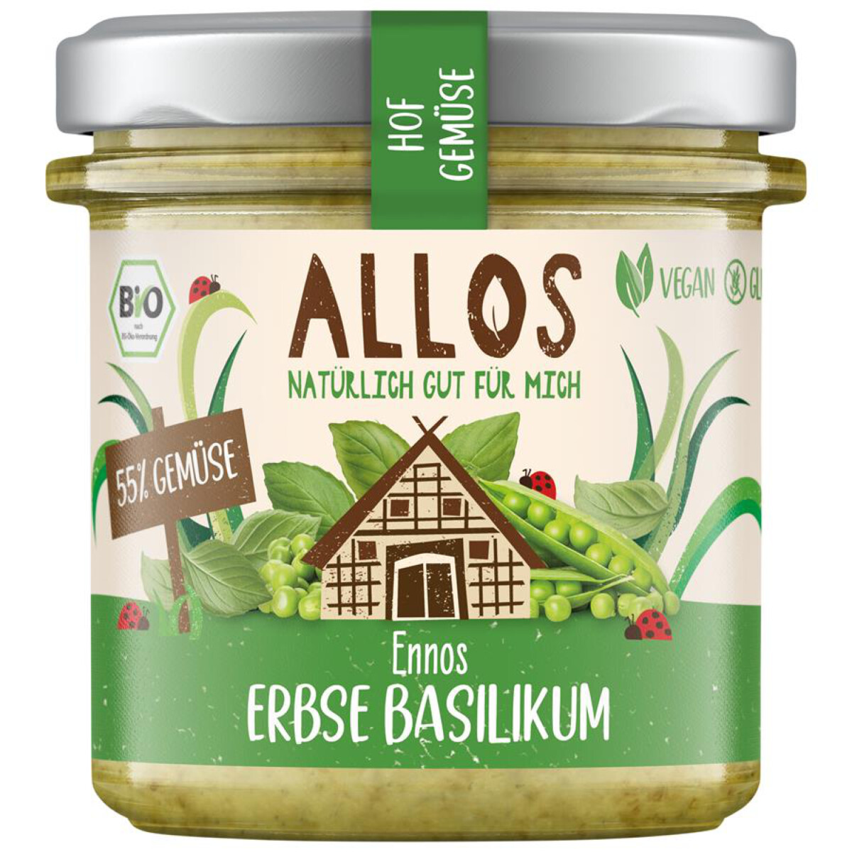 Allos - Hof-Gemüse Ennos Erbse Basilikum