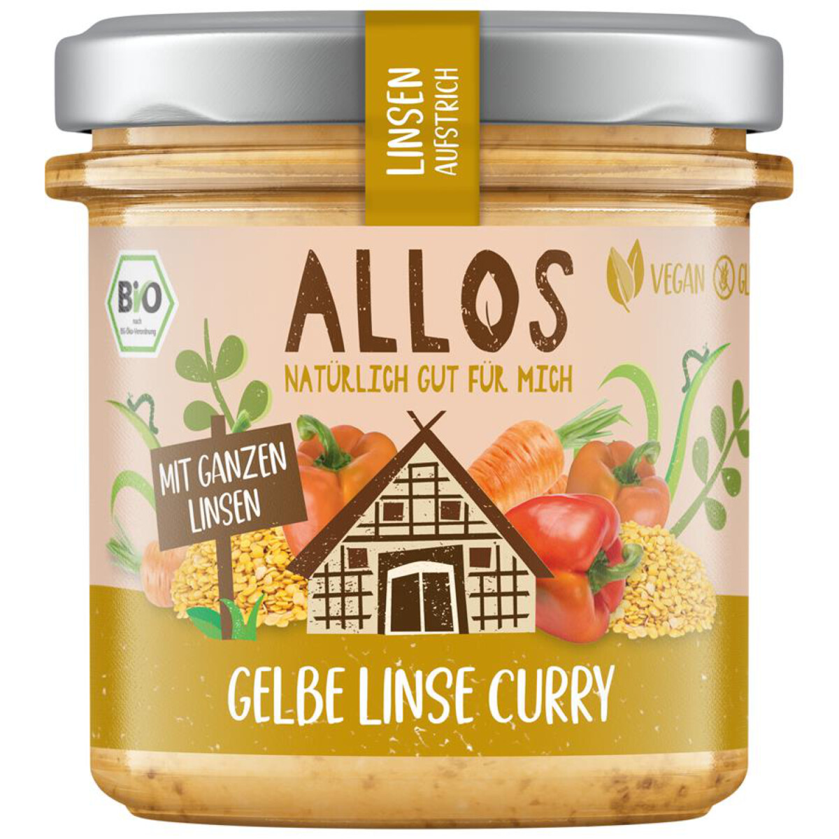 Allos - Linsen-Aufstrich Gelbe Linsen Curry