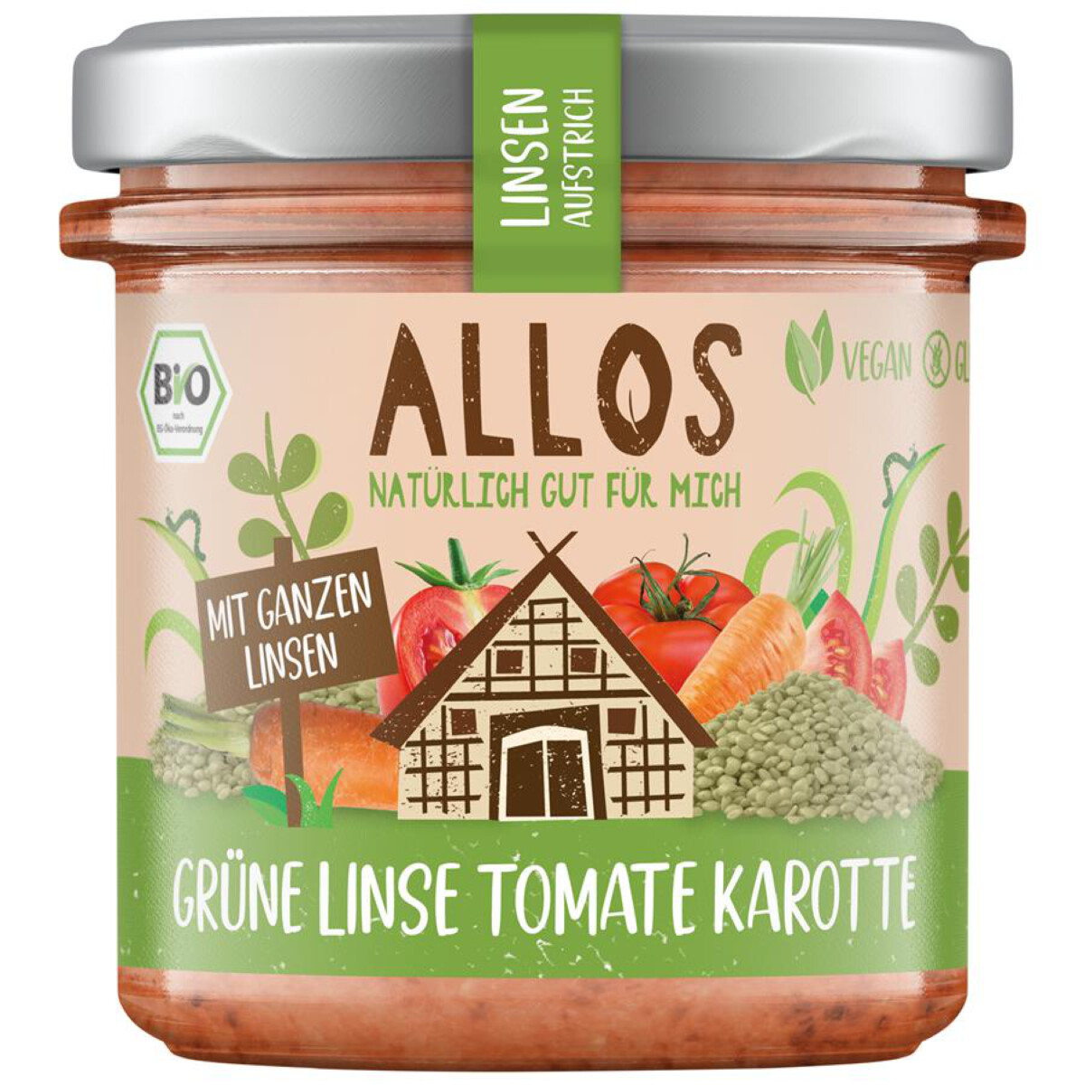 Allos - Linsen-Aufstrich Grüne Linse Tomate Karotte