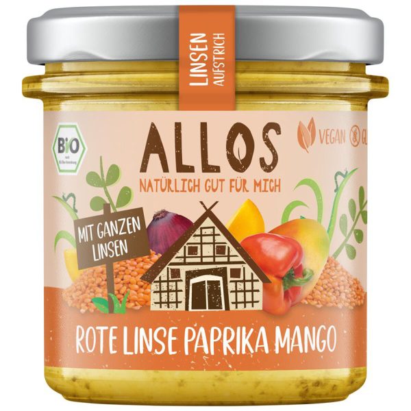 Allos - Linsen-Aufstrich Rote Linse Paprika Mango