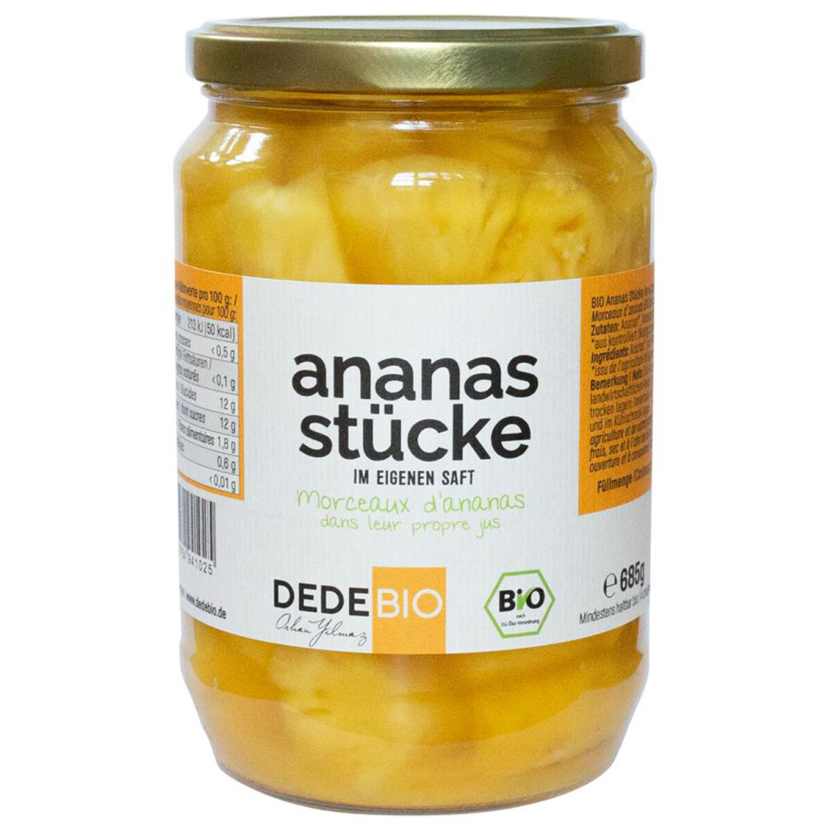 DEDE Bio Ananasstücke