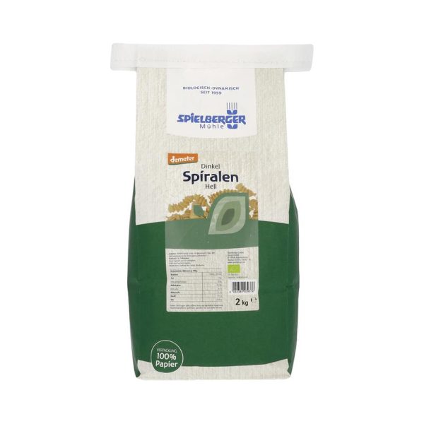 Spielberger Mühle Dinkel Spiralen, hell, demeter 2 kg