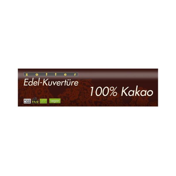 Zotter Schokolade - Edel-Kuvertüre 100% Kakao
