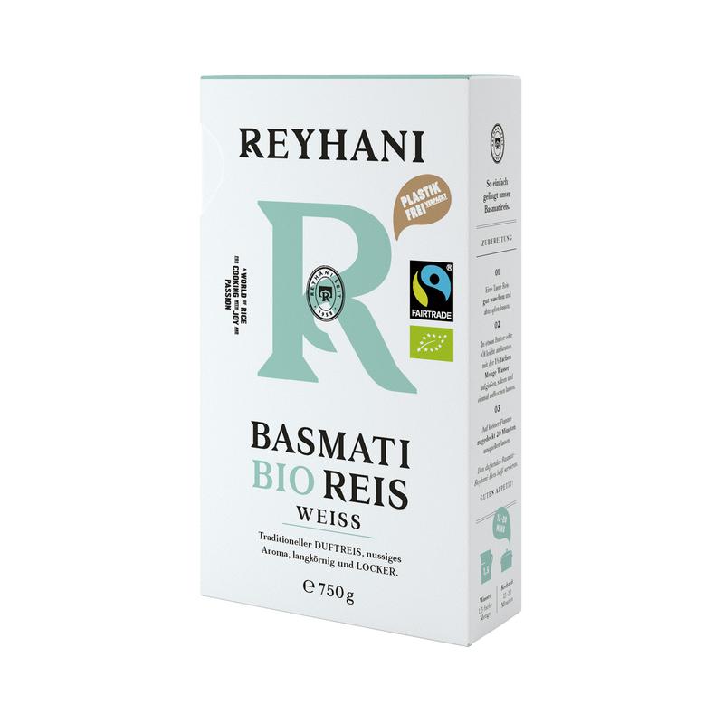 Reyhani Reyhani Bio Basmati weiß Fairtrade 750g 6er Karton 12 Stück zu 750 g