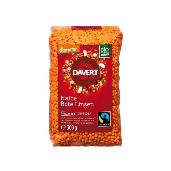 Davert - Demeter Halbe Rote Linsen 300g 8 Stück zuDavert - Demeter Halbe Rote Linsen 300g