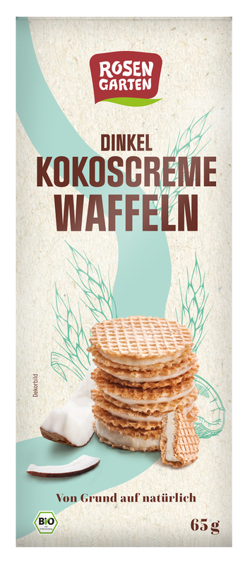 Rosengarten - Dinkel-Kokoscreme-Waffeln 6 Stück zuRosengarten - Dinkel-Kokoscreme-Waffeln