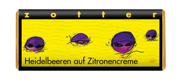 Zotter Schokolade - Heidelbeeren auf Zitronencreme