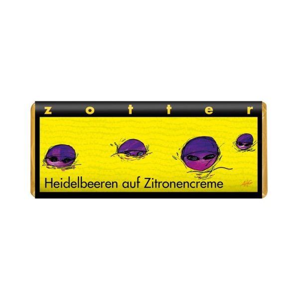 Zotter Schokolade - Heidelbeeren auf Zitronencreme
