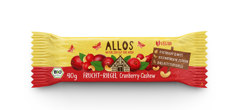 Allos Frucht-Riegel Cranberry Cashew