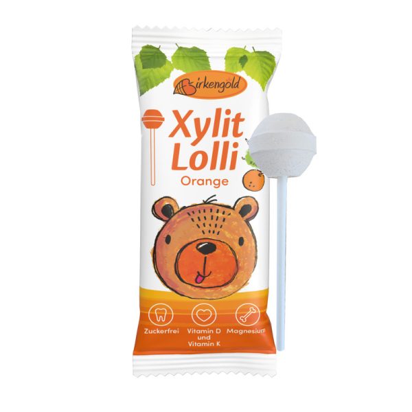 Birkengold - Xylit Lolli Orange - zuckerfrei