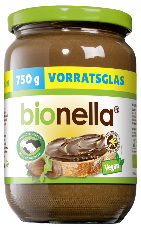 Rapunzel - bionella Nussnougat-Creme vegan HIH 6 Stück zuRapunzel - bionella Nussnougat-Creme vegan HIH