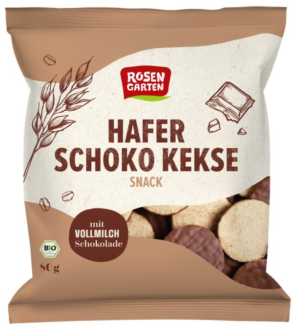 Rosengarten - Hafer Schoko Kekse Snack 10 Stück zu 80 g