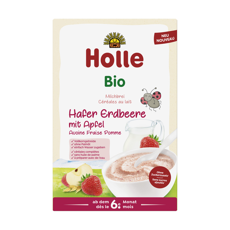 Holle - Bio-Milchbrei Hafer Erdbeere mit Apfel 8 Stück zuHolle - Bio-Milchbrei Hafer Erdbeere mit Apfel