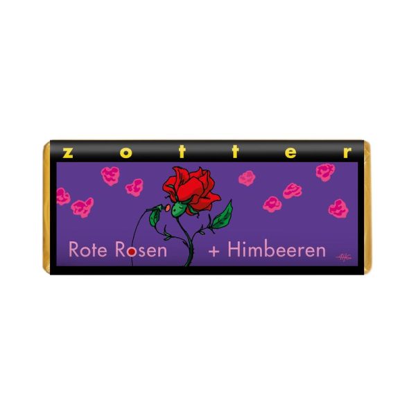 Zotter Schokolade - Rote Rosen + Himbeeren