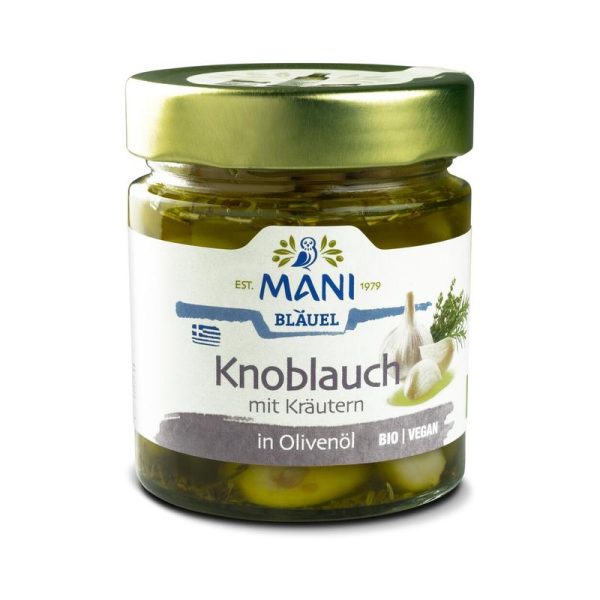 Mani Knoblauch in Olivenöl mit Kräutern
