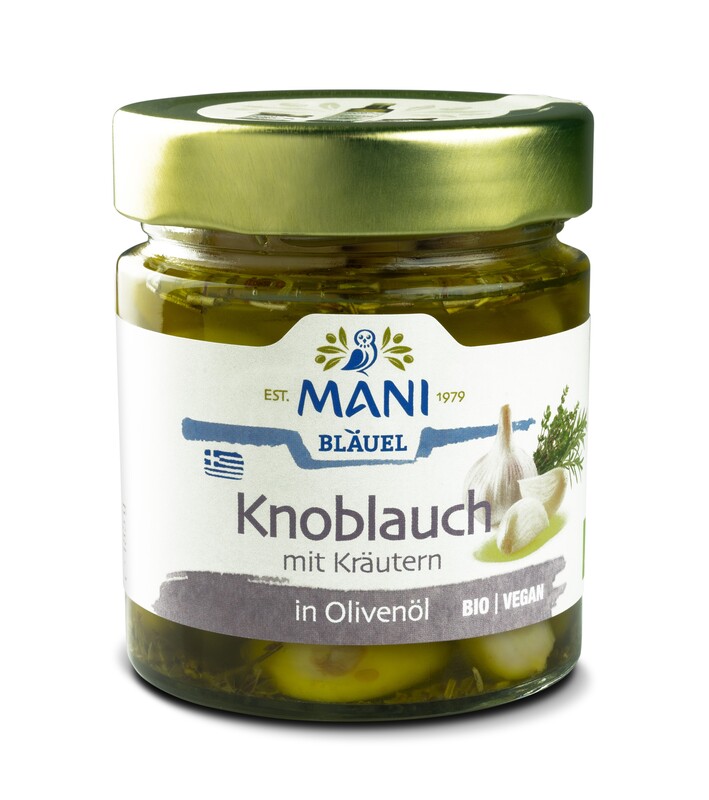 Mani Knoblauch in Olivenöl mit Kräutern