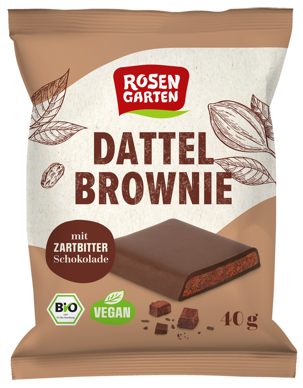 Rosengarten - Zartbitter Dattel Brownie 16 Stück zuRosengarten - Zartbitter Dattel Brownie