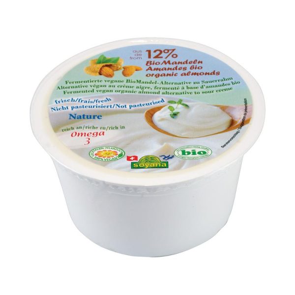 Soyana - Mandel-Sauerrahm - vegane Alternative zu Sauerrahm aus fermentierten BioMandeln 6 Stück zu 200 g